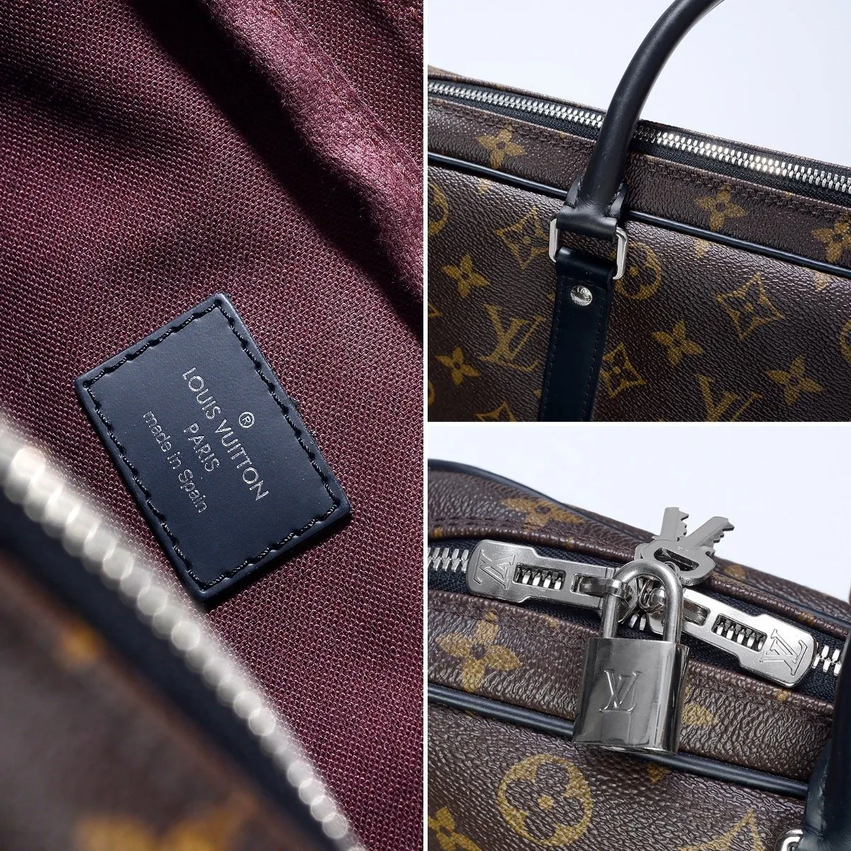 Louis Vuitton Porte-Documents Voyage PM Monogram Macassar Canvas Bag