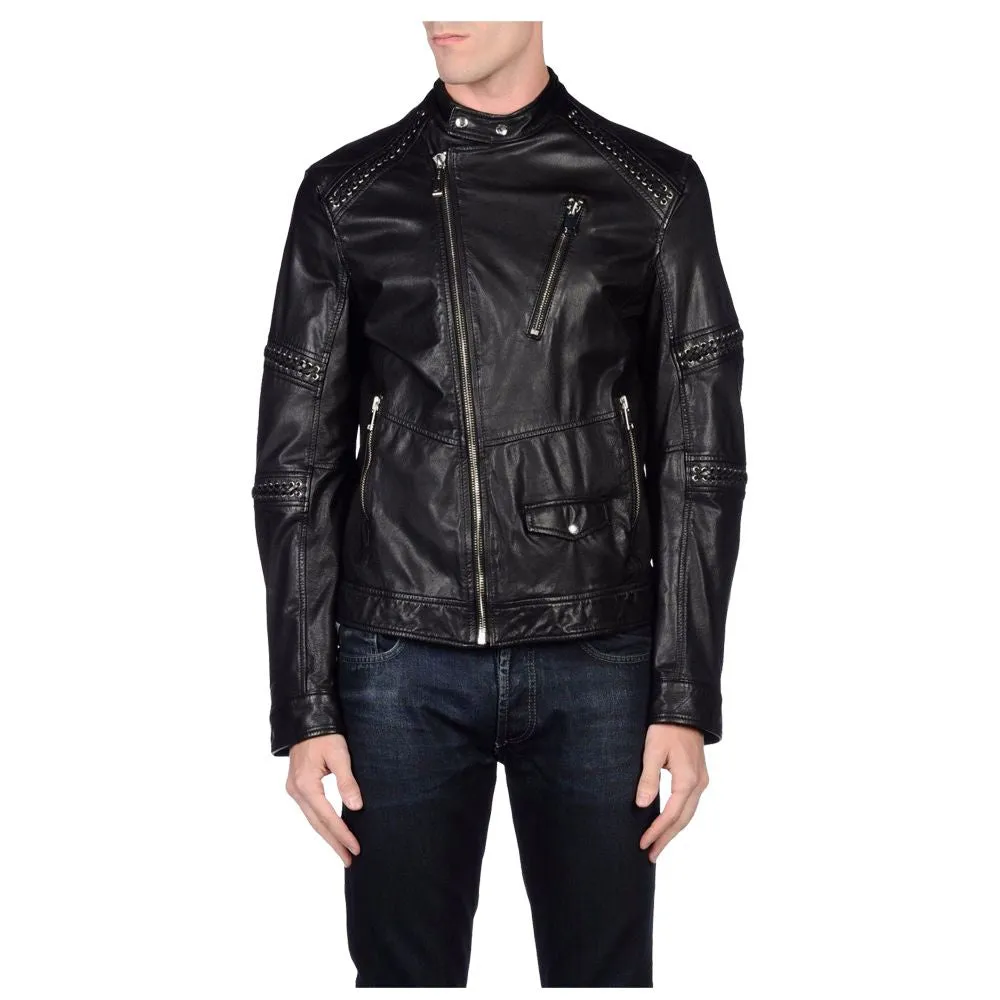 Men Real Leather Moto Racer Biker jacket