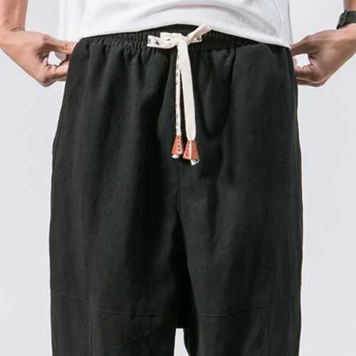 Men's Vintage Cotton Linen Loose Casual Harem Pants