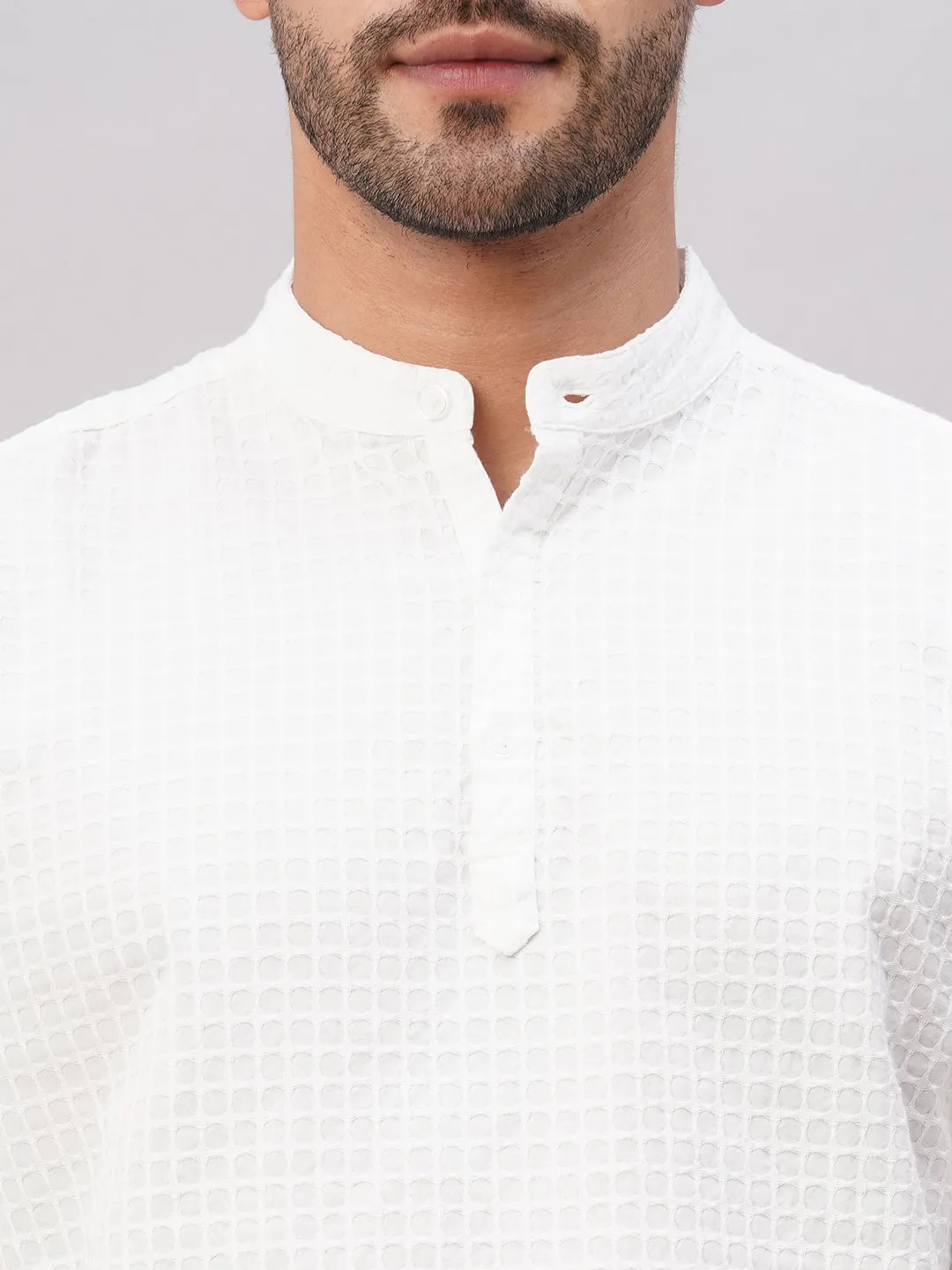 Men's White Cotton Regular Fit Shirt