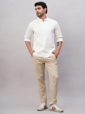 Men's White Cotton Regular Fit Shirt