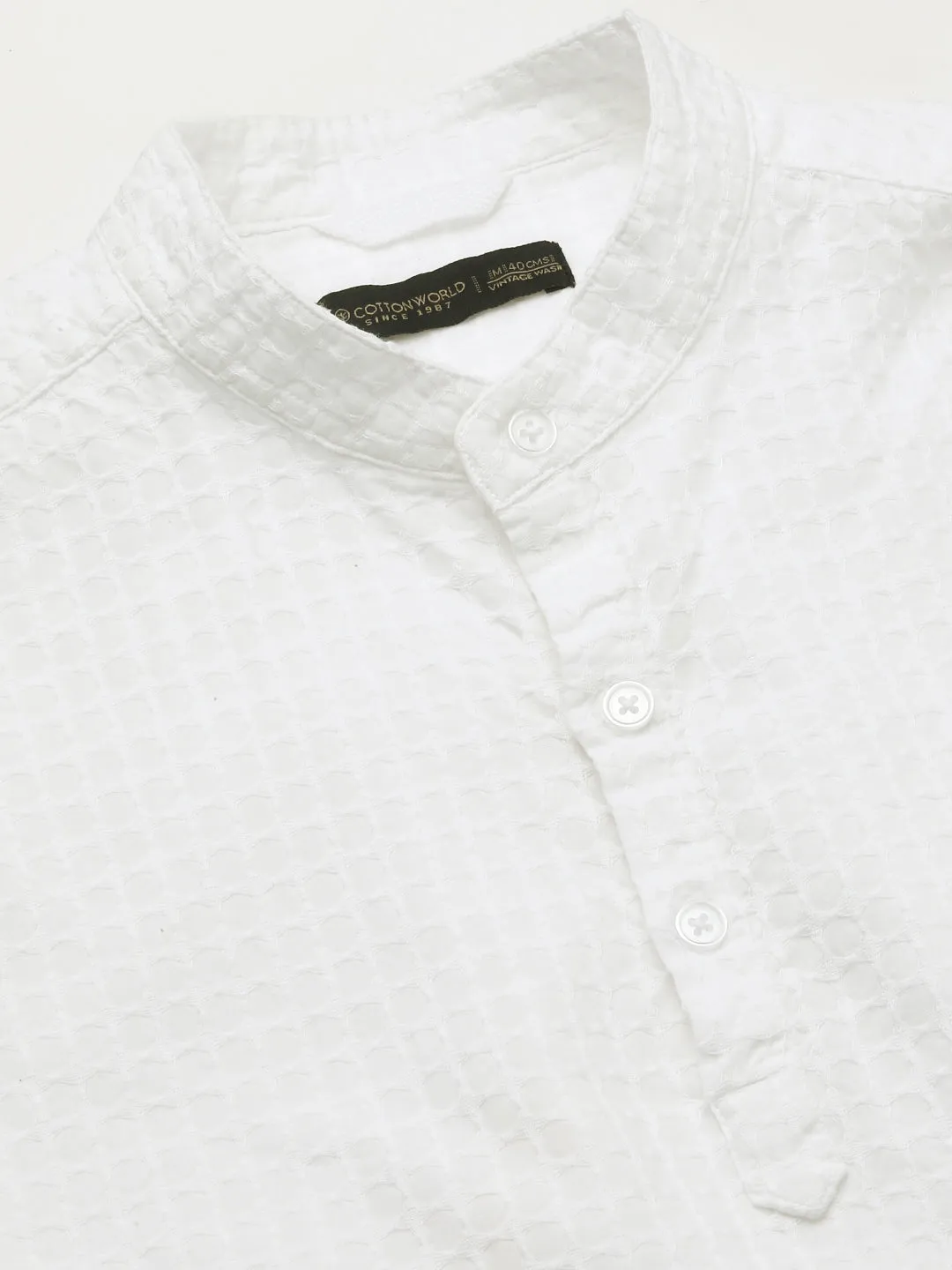 Men's White Cotton Regular Fit Shirt