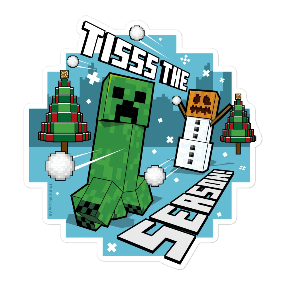 Minecraft Tis The Season Die Cut Sticker