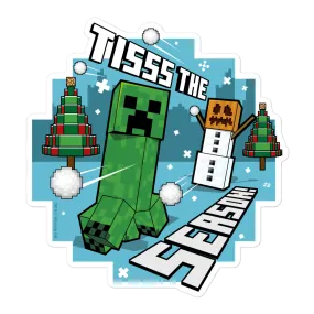 Minecraft Tis The Season Die Cut Sticker