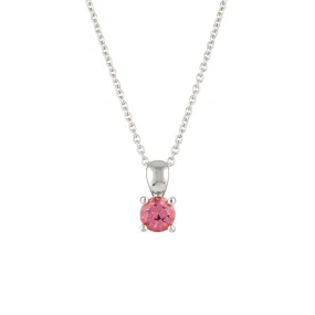 October Birthstone Necklace - Sterling Silver