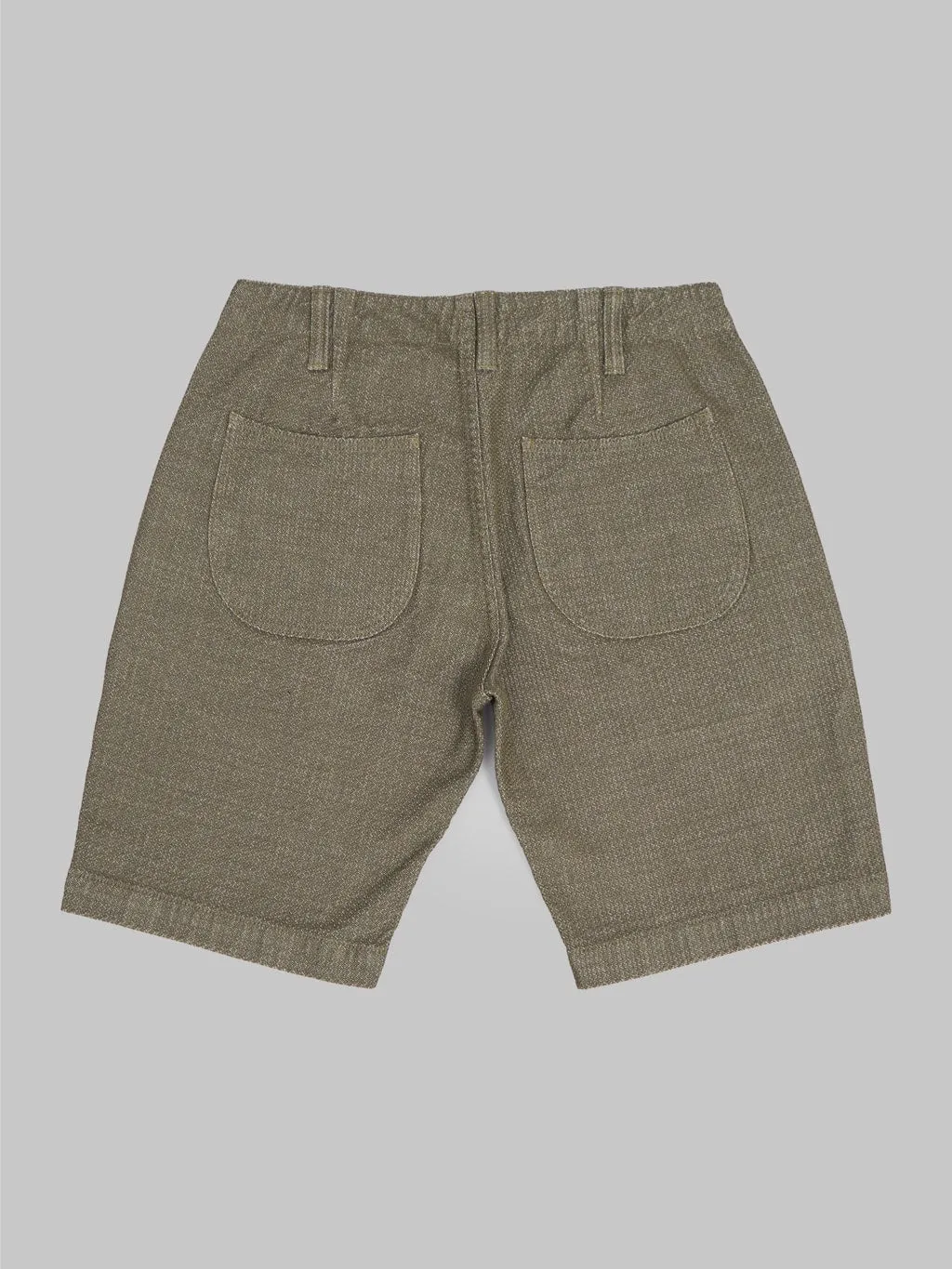 Pure Blue Japan 1171-OLV Sashiko Short Pants Olive