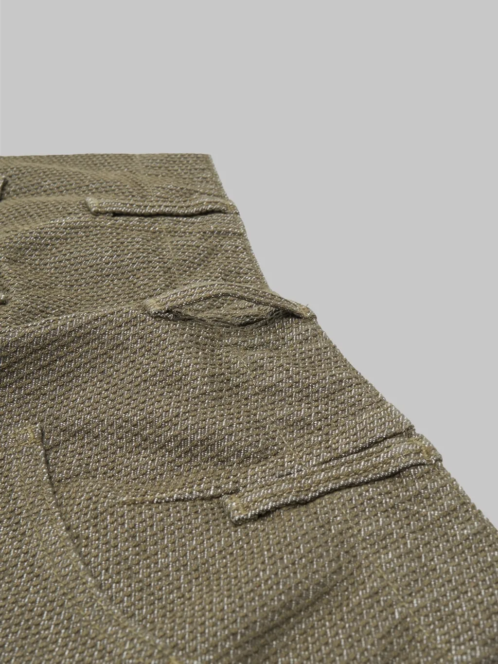 Pure Blue Japan 1171-OLV Sashiko Short Pants Olive