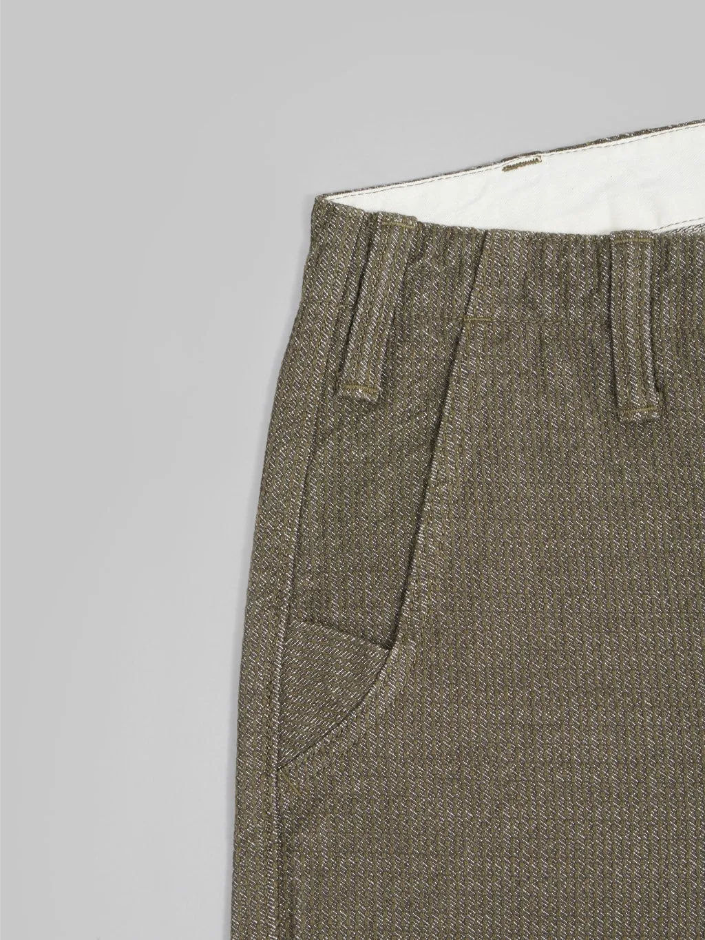 Pure Blue Japan 1171-OLV Sashiko Short Pants Olive