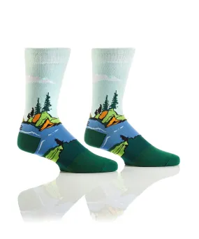 "Great Outdoors" Cotton Dress Crew Socks by YO Sox - Large