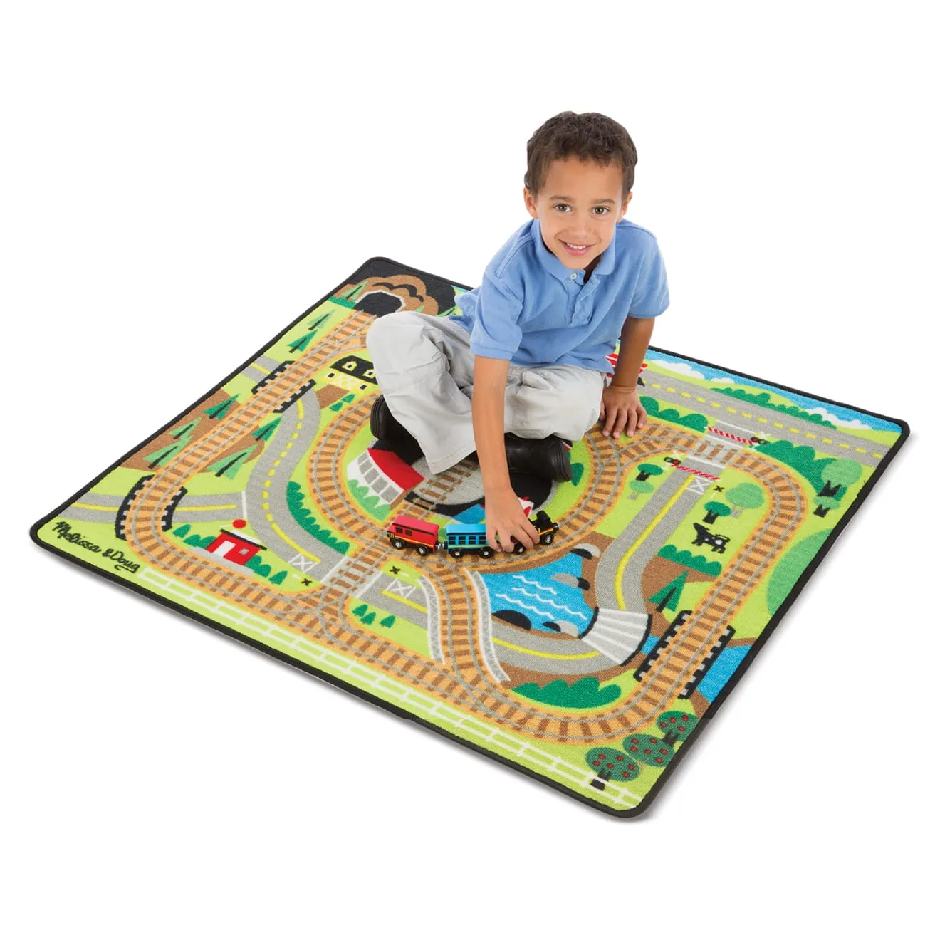 Round the Rails Train Rug