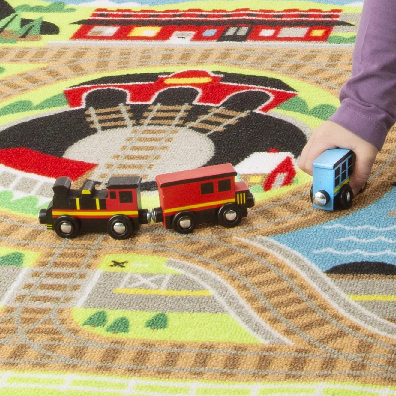 Round the Rails Train Rug