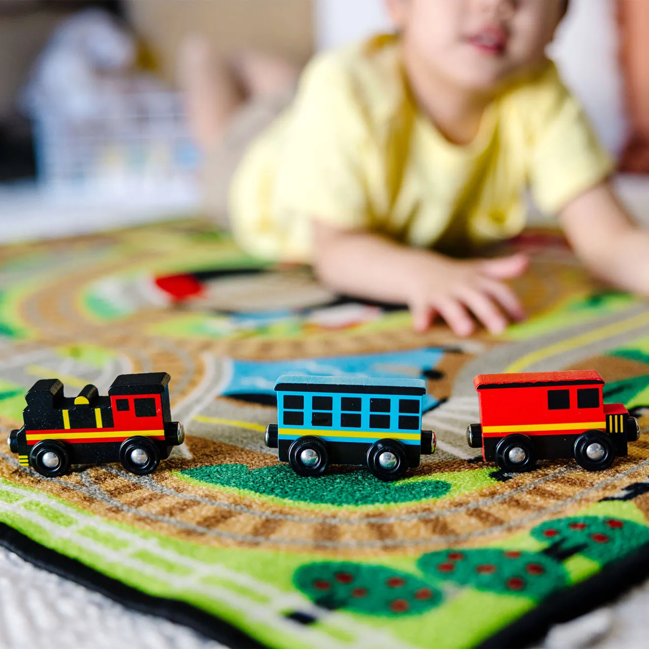 Round the Rails Train Rug