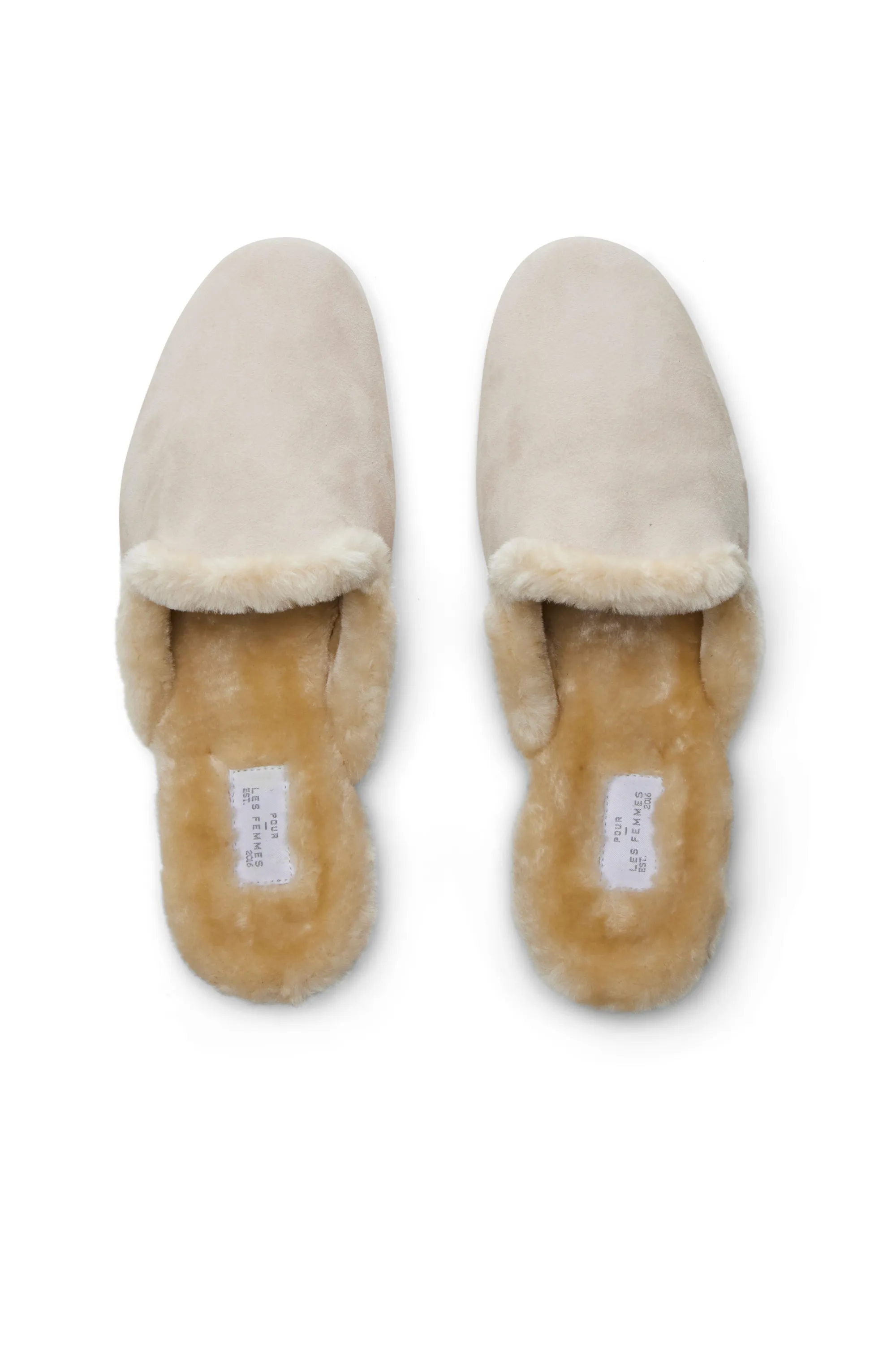 Suede Slippers - Cream