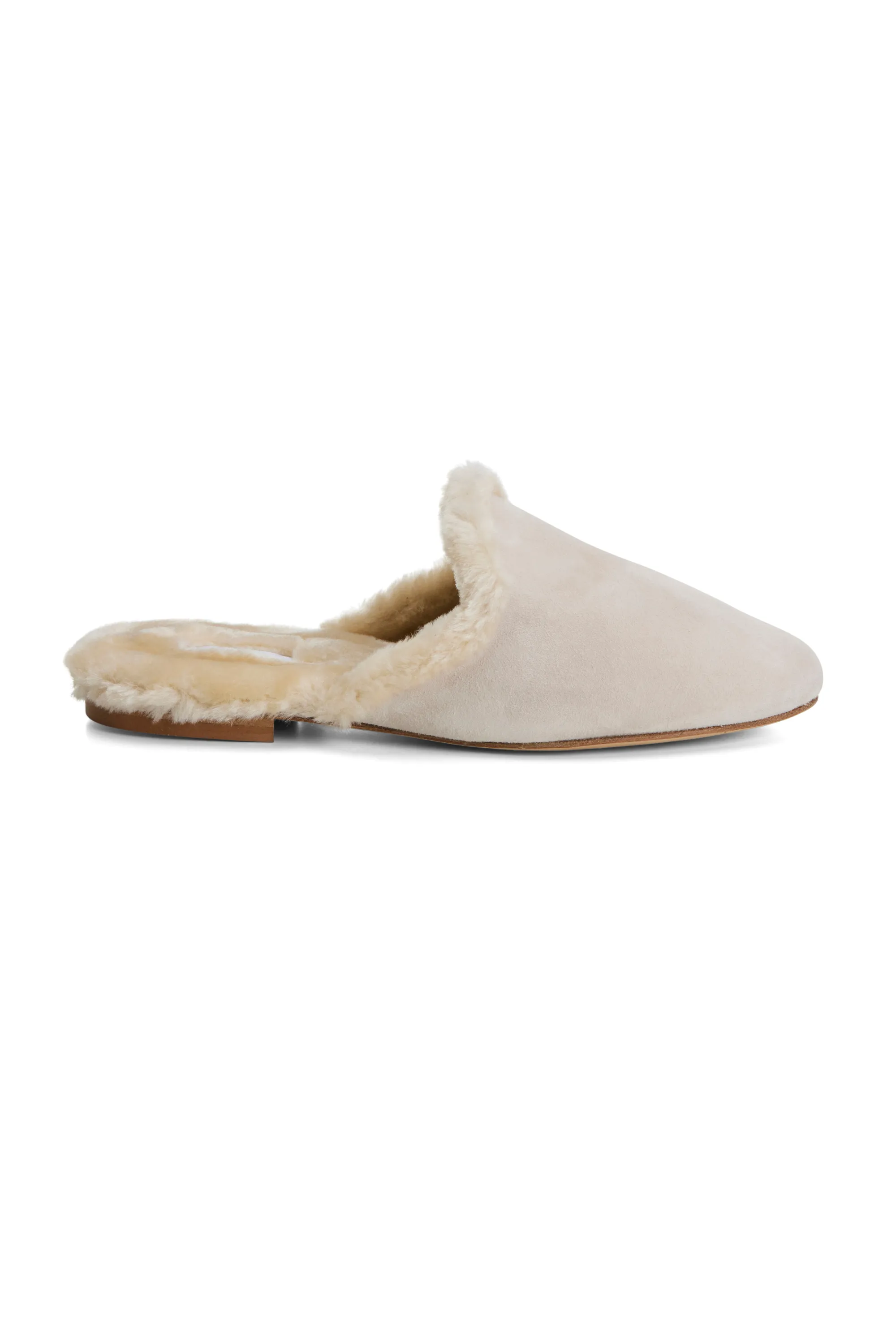 Suede Slippers - Cream