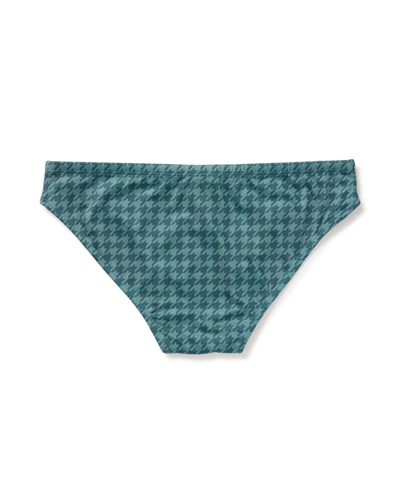 The Belize Swim Briefs - Emerald Houndstooth