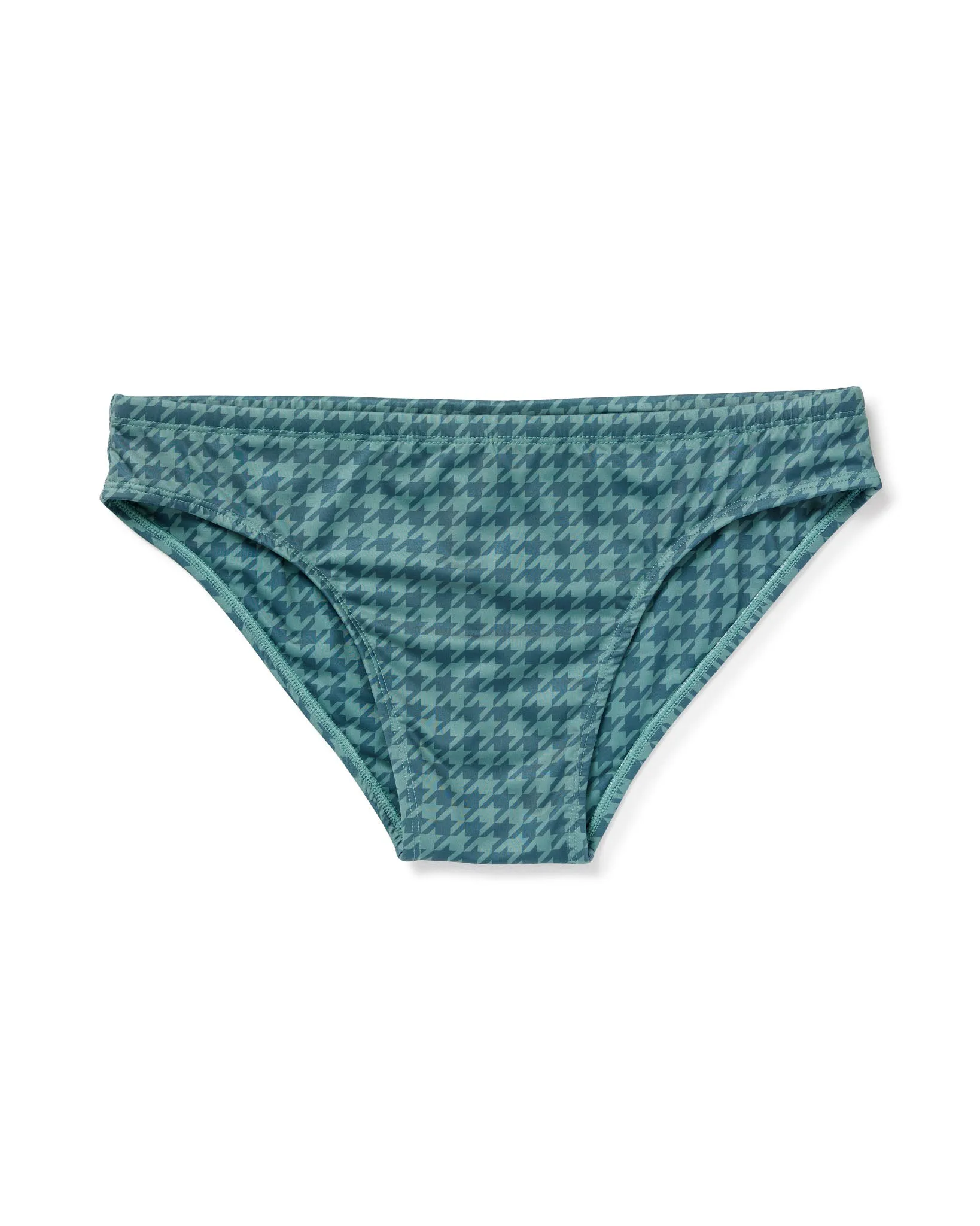 The Belize Swim Briefs - Emerald Houndstooth