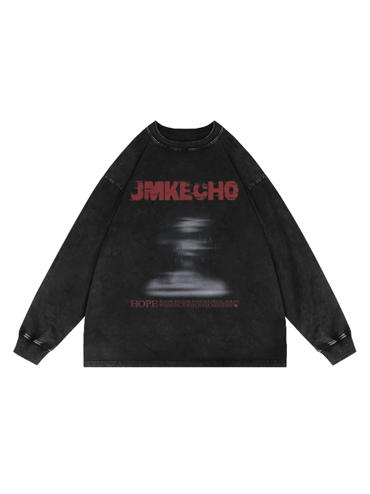 Thesupermade Blurred Silhouette Print Long Sleeve T-shirt