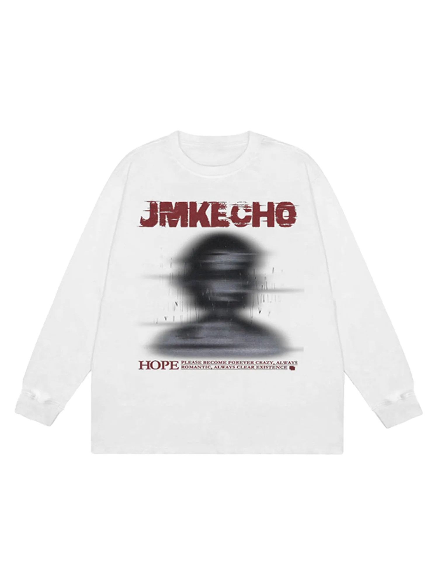 Thesupermade Blurred Silhouette Print Long Sleeve T-shirt