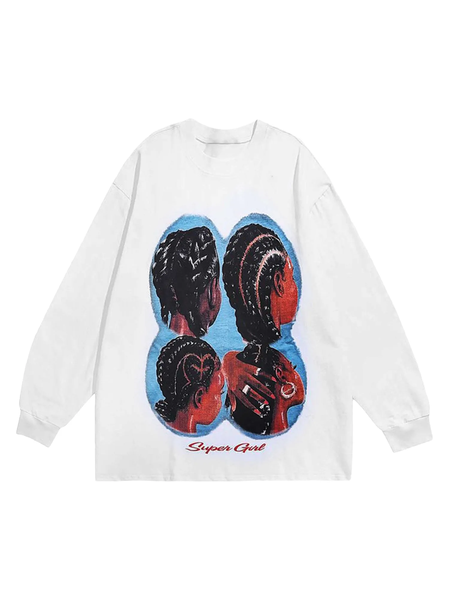 Thesupermade Hiphop Spoof Print Long Sleeve T-shirt - 1675