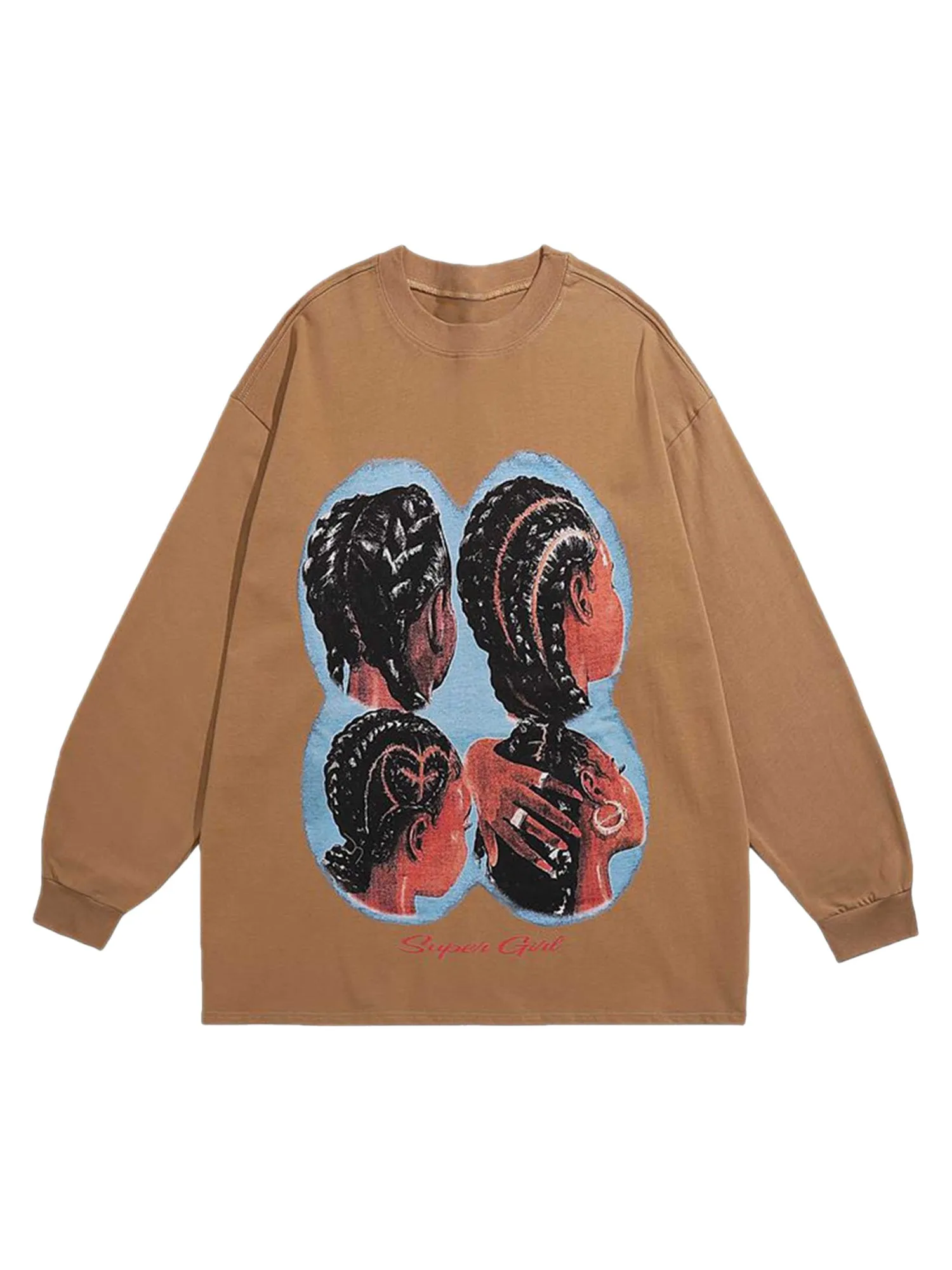 Thesupermade Hiphop Spoof Print Long Sleeve T-shirt - 1675