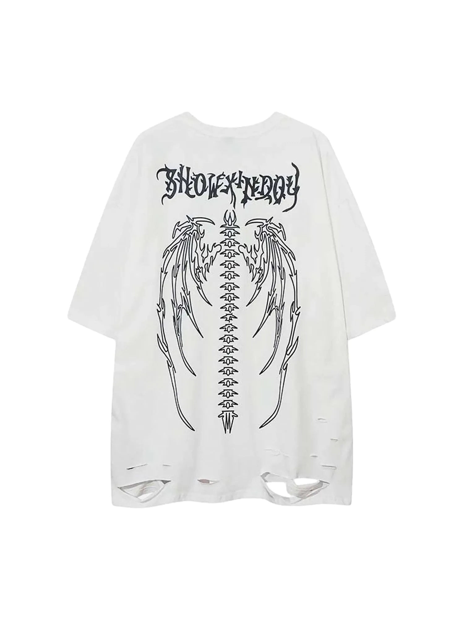 Thesupermade Skeleton Wings Print Raglan T-Shirt - 2083