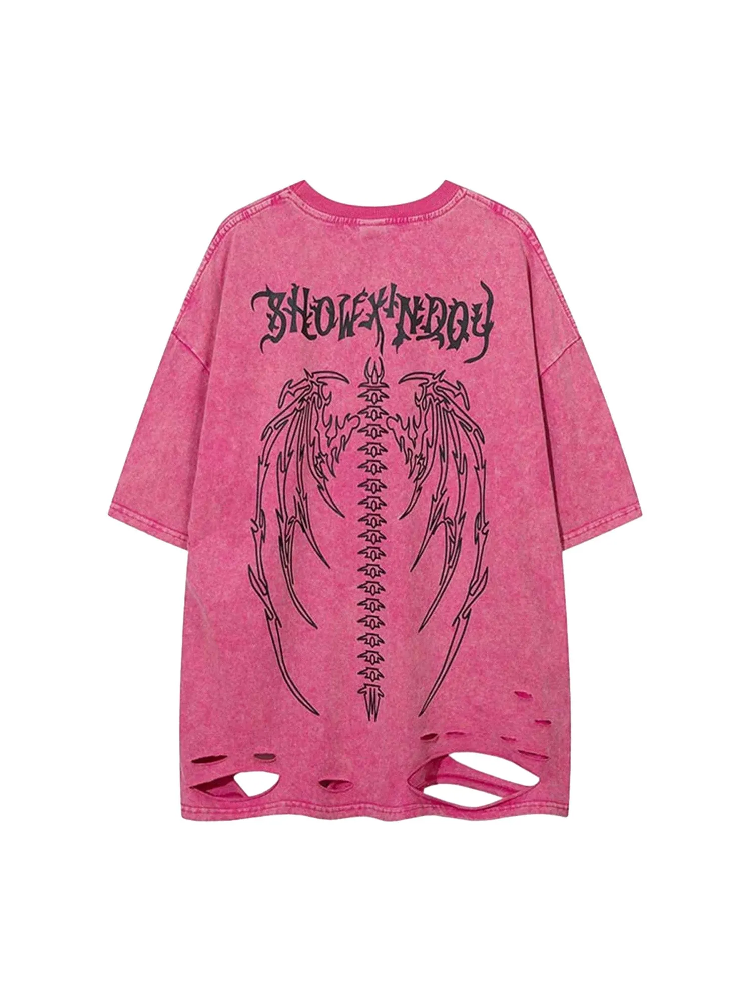 Thesupermade Skeleton Wings Print Raglan T-Shirt - 2083