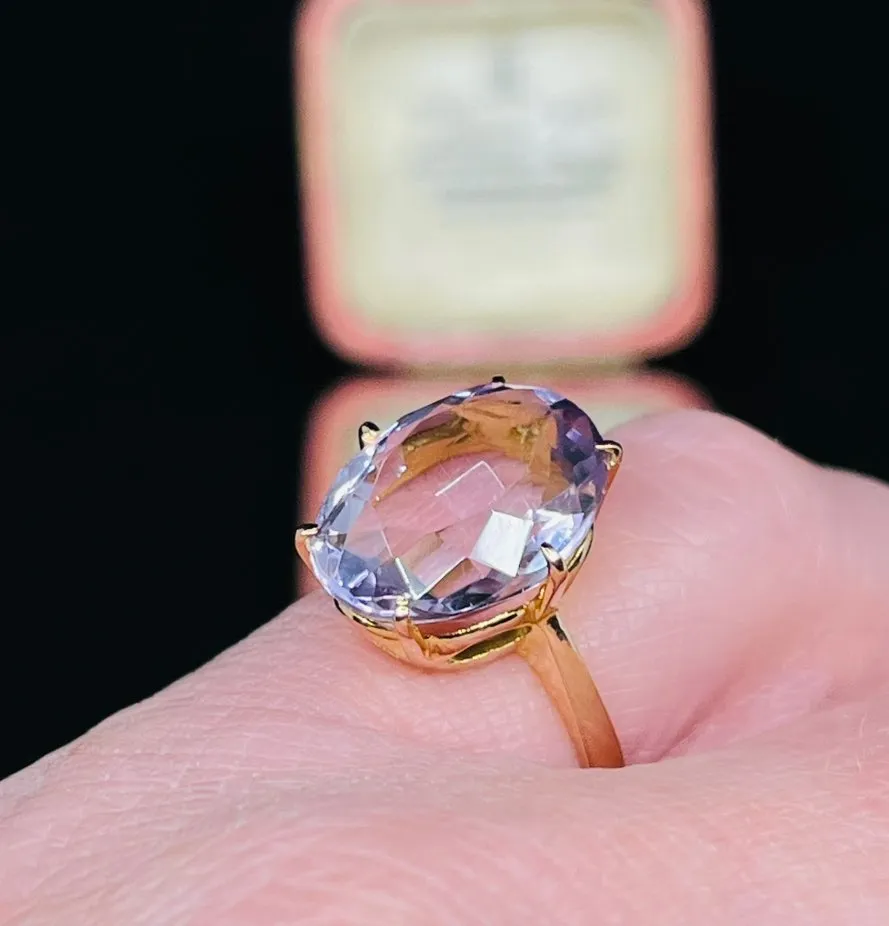 Vintage 1950s Oval Amethyst Ring