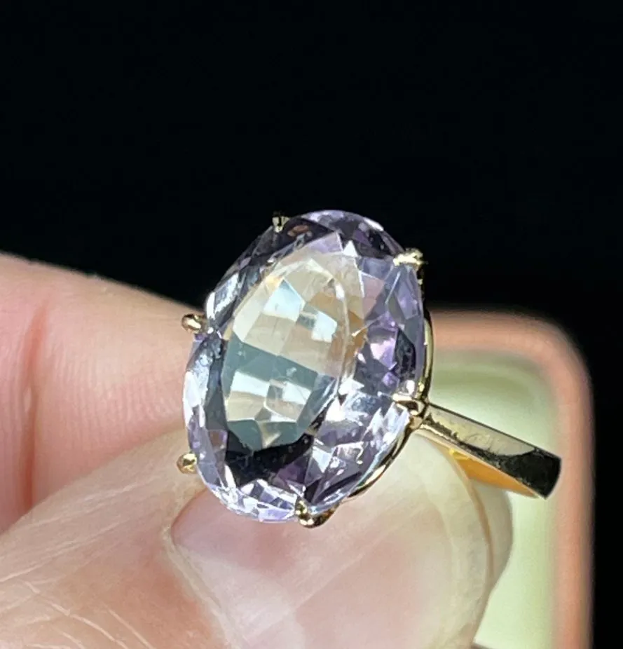 Vintage 1950s Oval Amethyst Ring