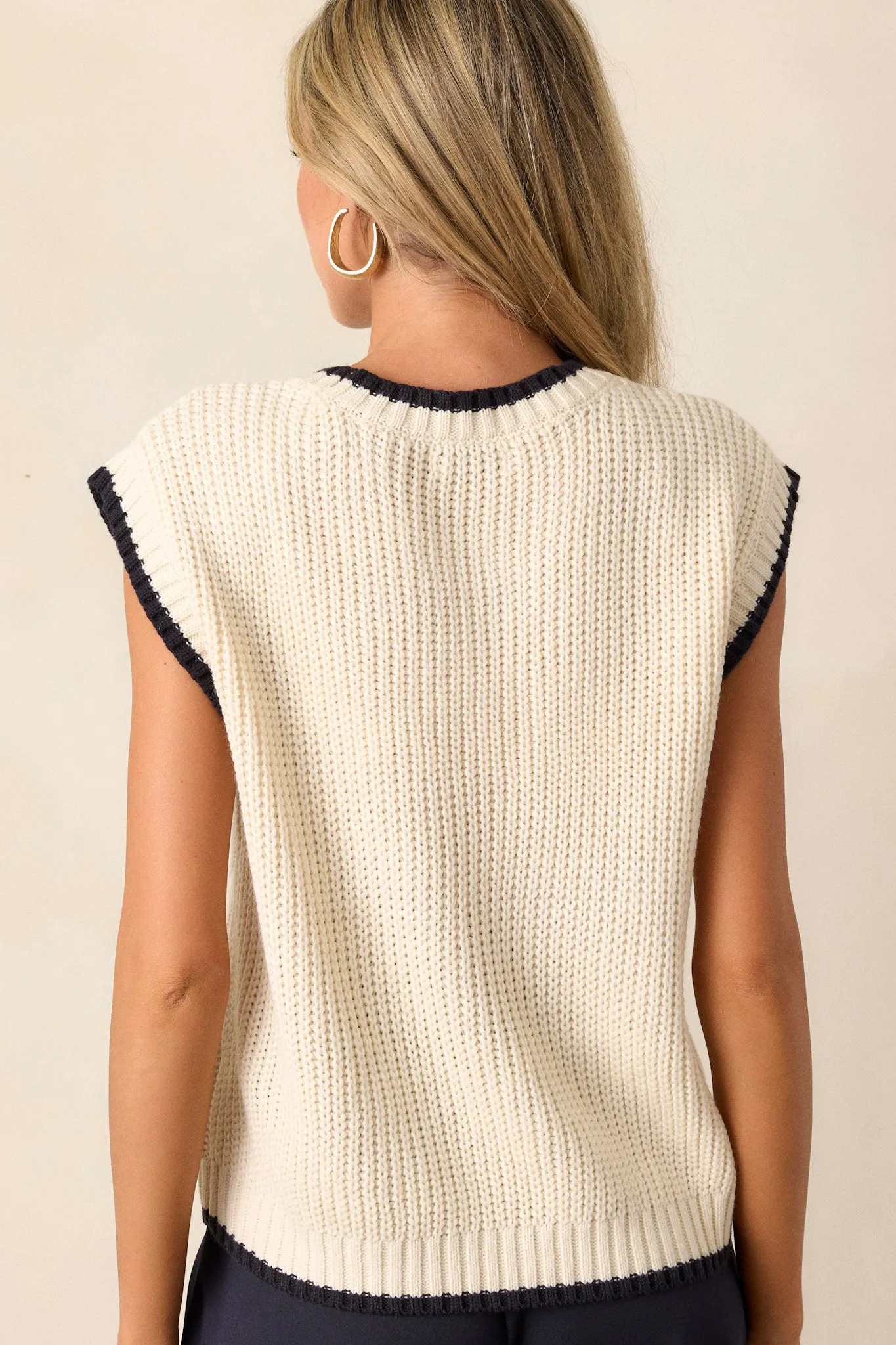 Vital Moment Ivory Knit Sweater Top