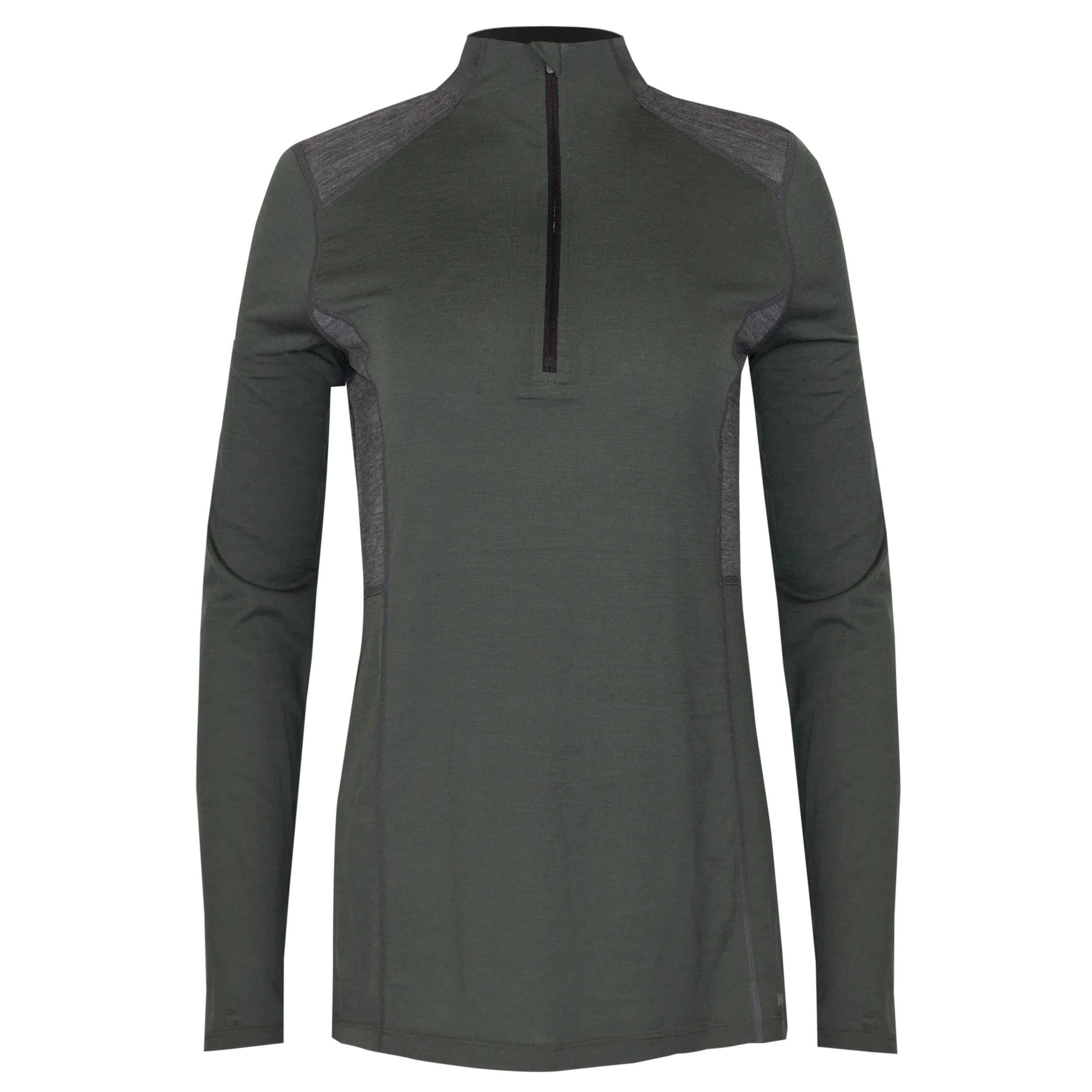 Women's Clima-Wool Merino Zip-T - OD Green/Grey Heather