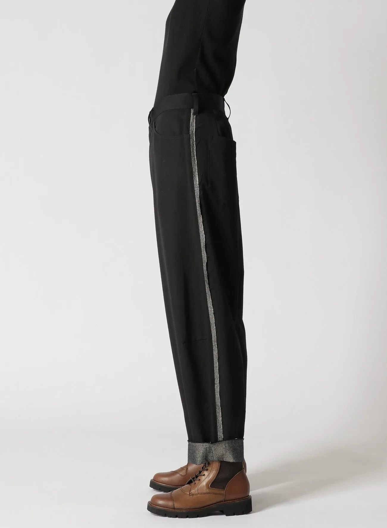 WOOL GABARDINE CUT-OUT PANTS